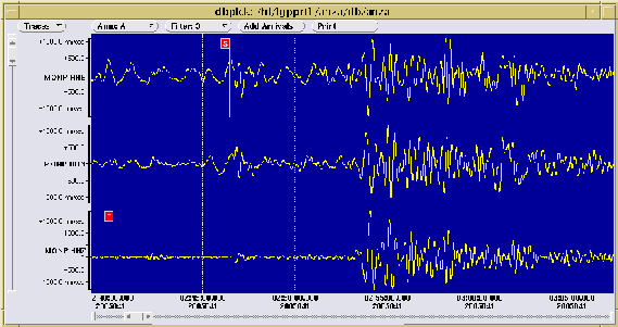 3 component seismometer recordings at Monument Peak