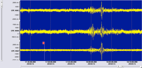 3 component seismometer recordings at Camp Elliot